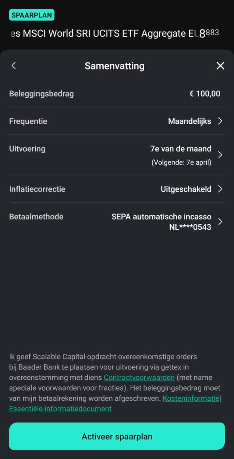 Scalable Capital Beleggingsplan instellen 3