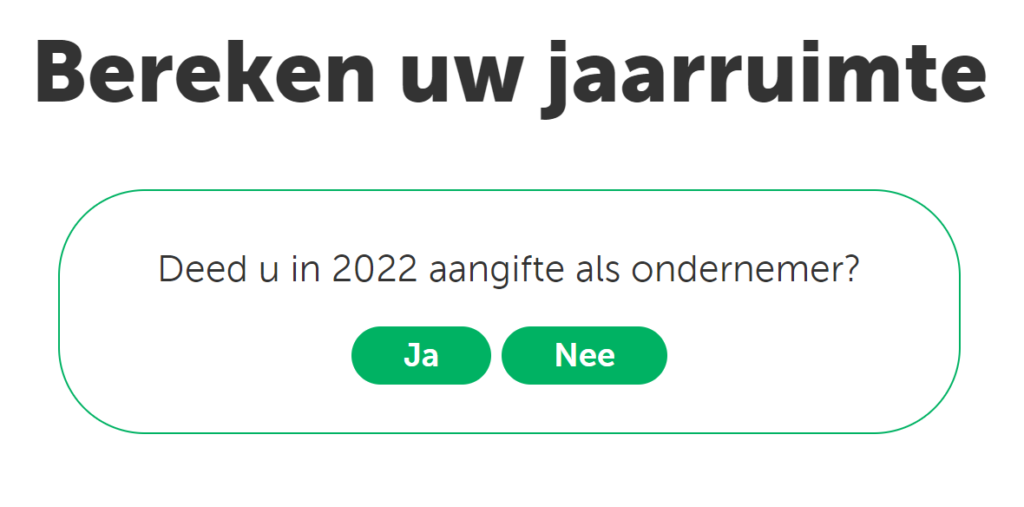 Jaarruimte berekenen