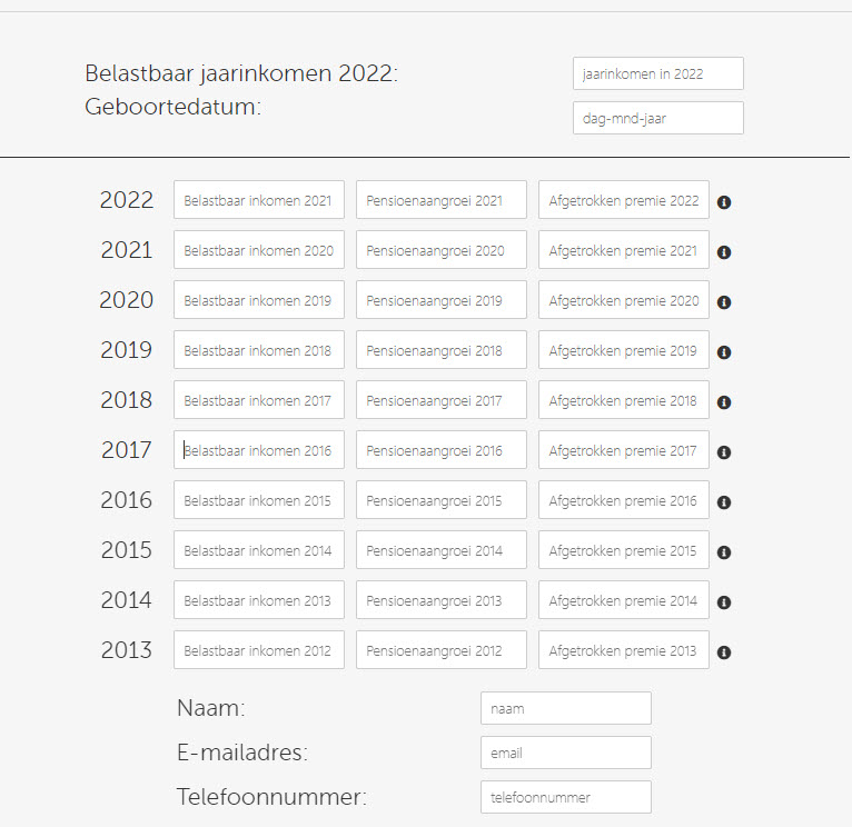 Brand New Day jaarruimte berekenen
