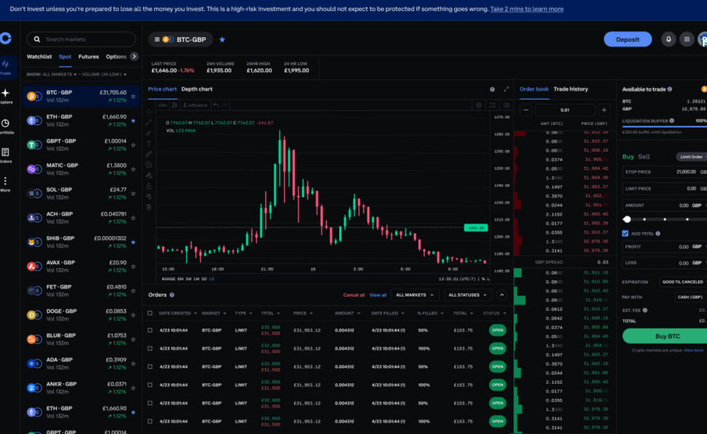 Coinbase crypto platform